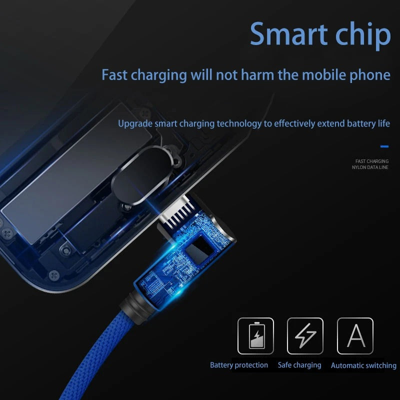 5A QuickCharge Type-C Cable with 90° Connector