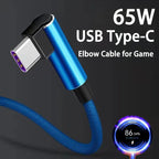 5A QuickCharge Type-C Cable with 90° Connector