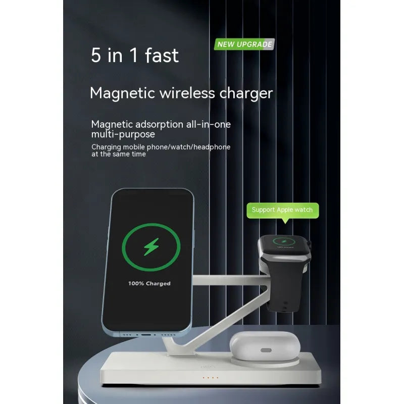 Five-in-one Multifunctional Magnetic Wireless Charger Night Light